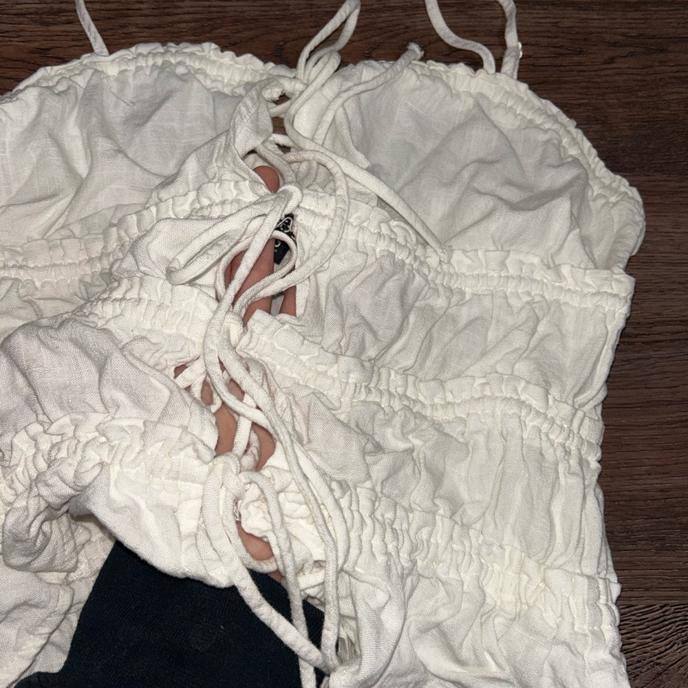 H&M Cream Drawstring Top - Picture 5 of 7